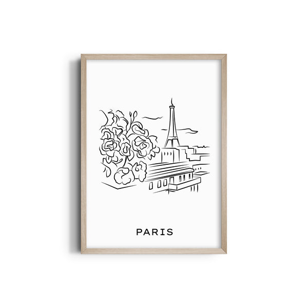 Beautiful Paris Modern Line Wall Art