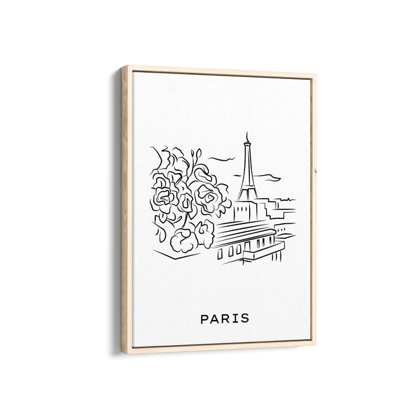 Beautiful Paris Modern Line Wall Art