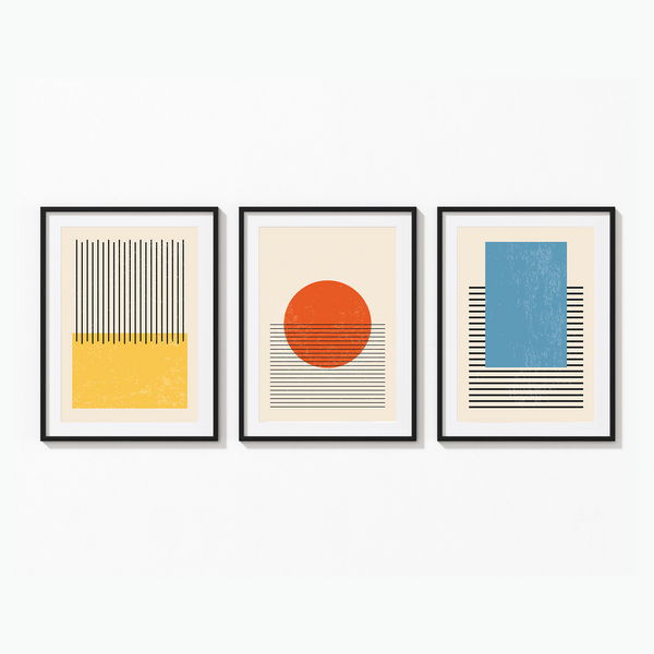 Set of 3 Geometric Modern Wall Art