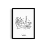 Beautiful Paris Modern Line Wall Art