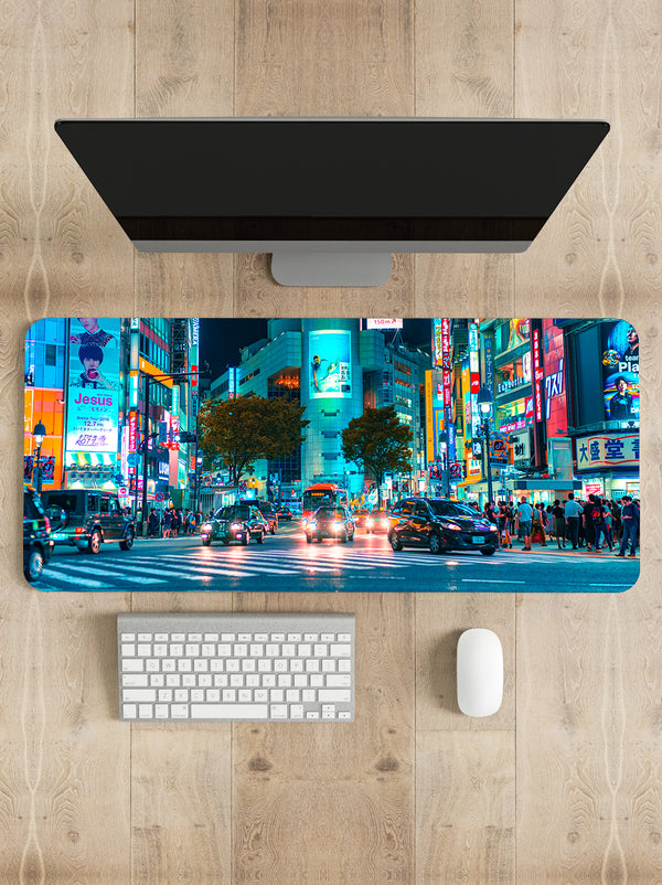 Tokyo City Lights Desk Mat | Desk Pad | Mouse Pad