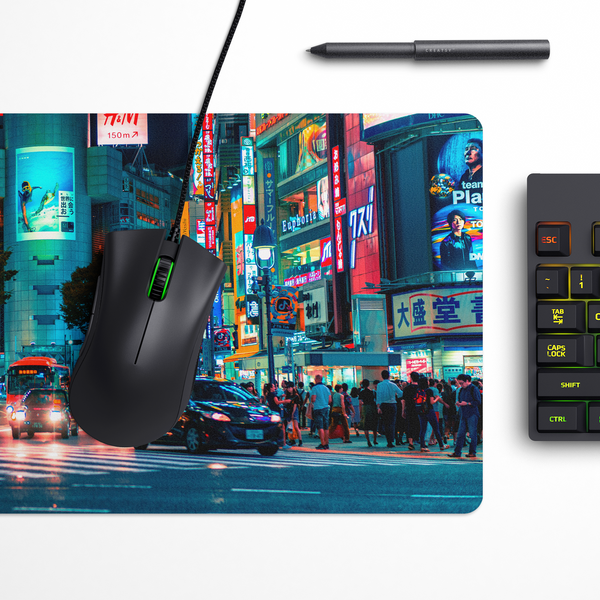 Tokyo City Lights Desk Mat | Desk Pad | Mouse Pad