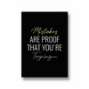Mistakes are proof that you are trying Quote Wall Art - The Mortal Soul