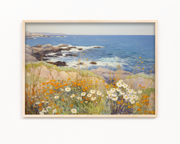 Floral Serenity by the River Wall Art