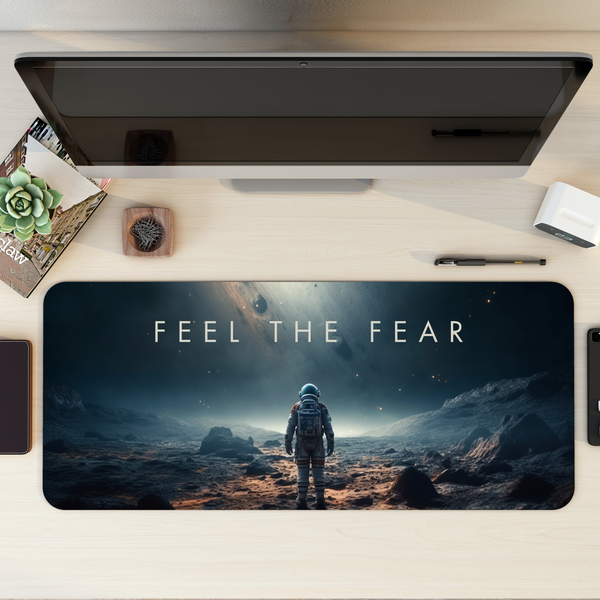 Feel the fear Space Astronaut Desk Mat | Desk Pad | Mouse Pad