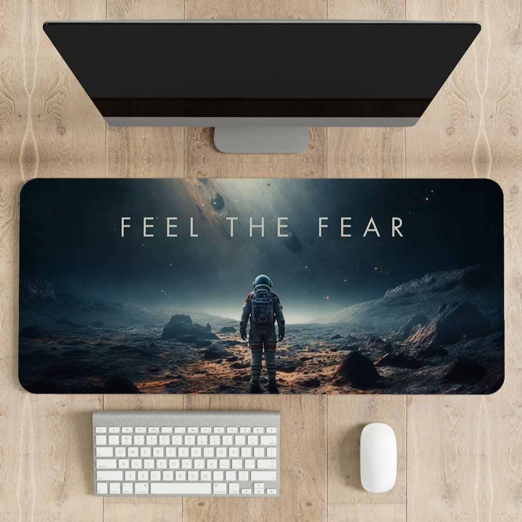 Feel the fear Space Astronaut Desk Mat | Desk Pad | Mouse Pad