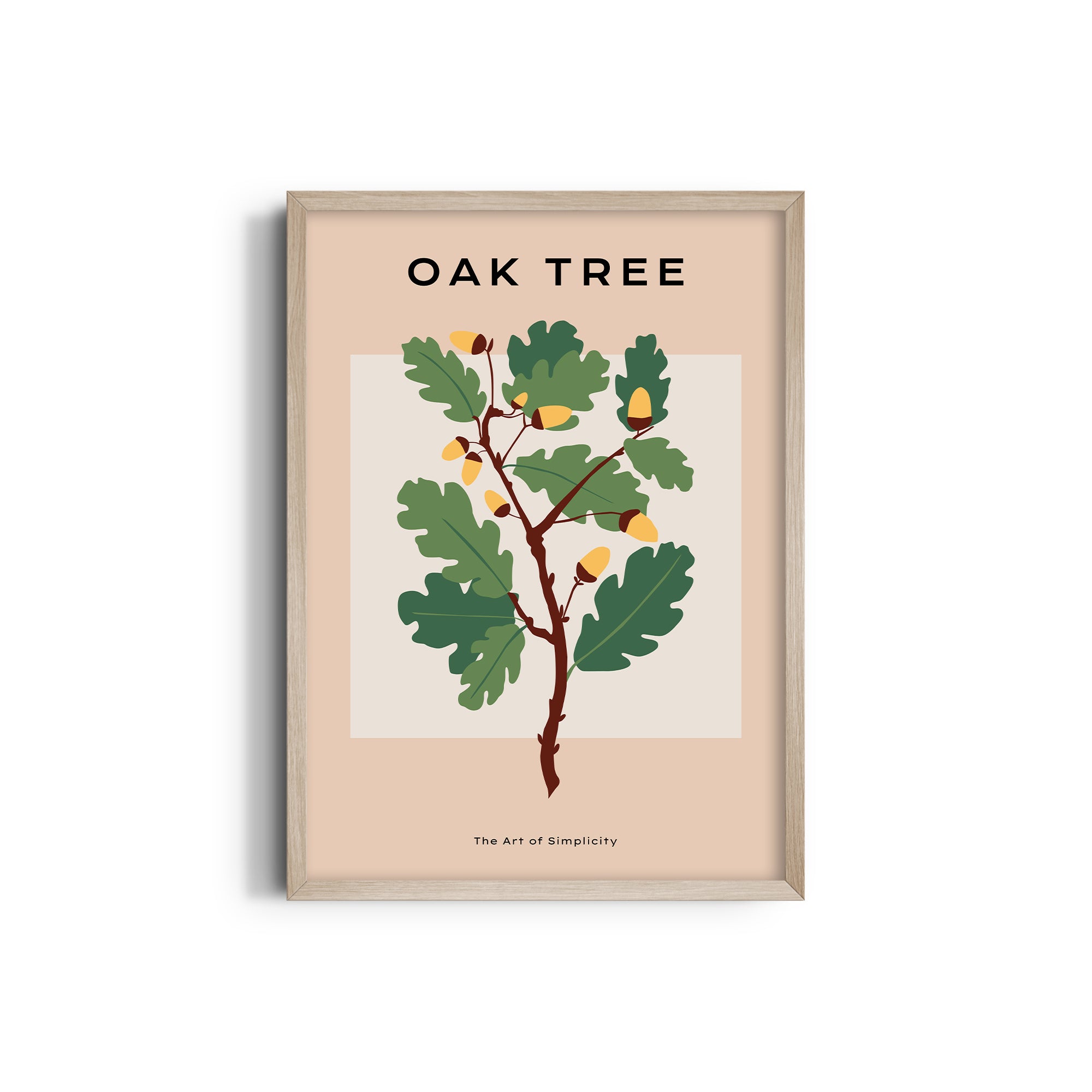 Oak Tree Botanical Modern Wall Art