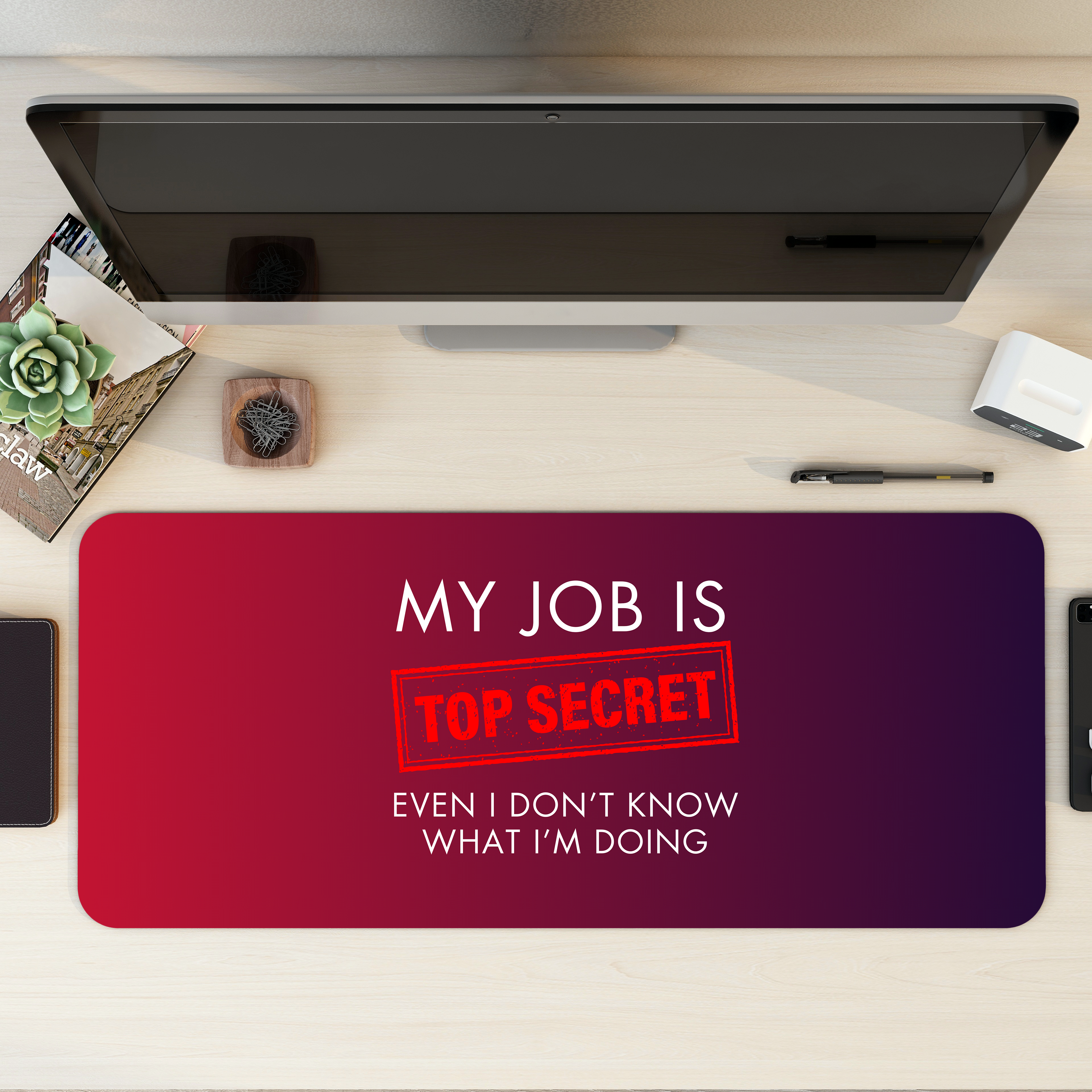 My Job is top secret Desk Mat | Desk Pad | Mouse Pad