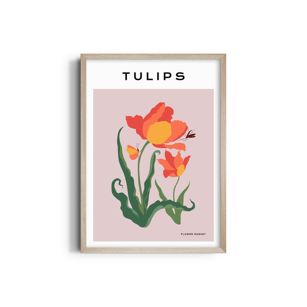 Tulips Botanical Modern Wall Art