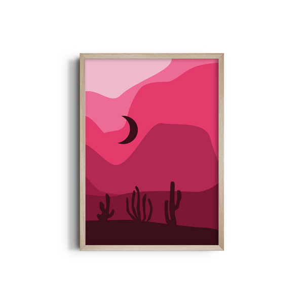 Purple Night Landscape Modern Wall Art
