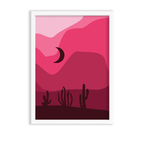 Purple Night Landscape Modern Wall Art