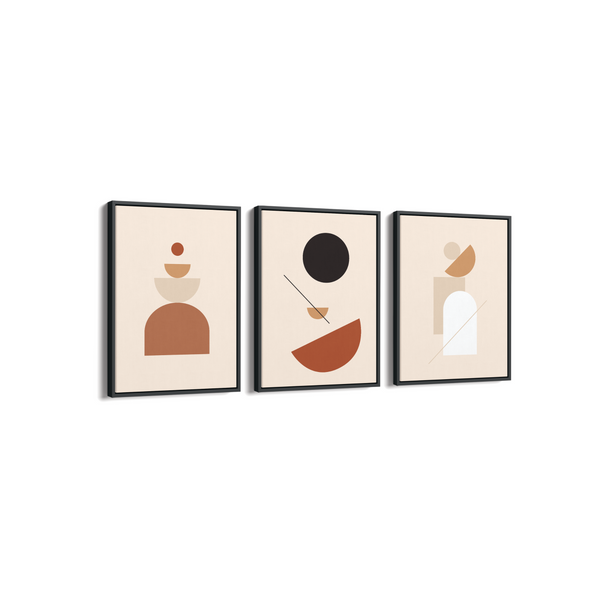 Set of 3 Abstract Geometric Modern Wall Art