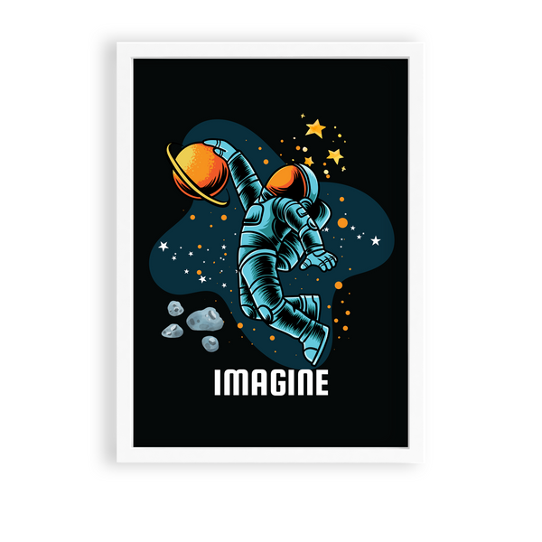 Imagine Astronaut Playing Basketball Wall Art