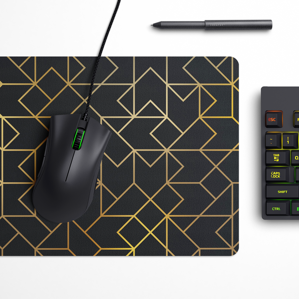 Golden Pattern Desk Mat | Desk Pad | Mouse Pad