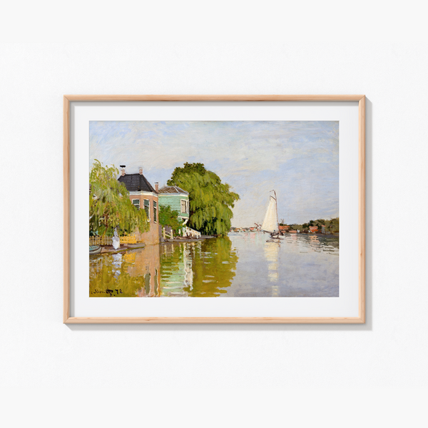Houses on the Achterzaan (1871) by Claude Monet Wall Art
