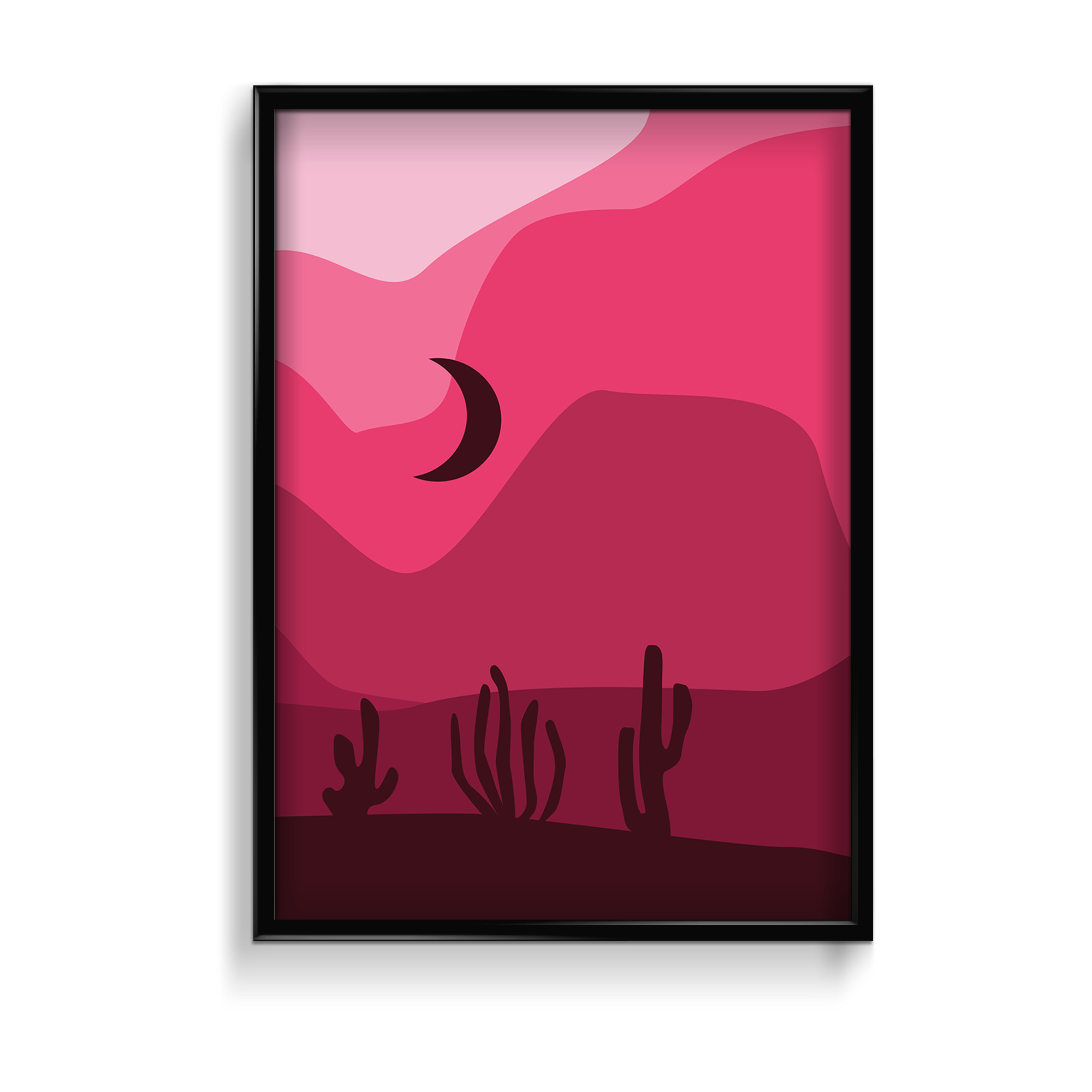 Purple Night Landscape Modern Wall Art