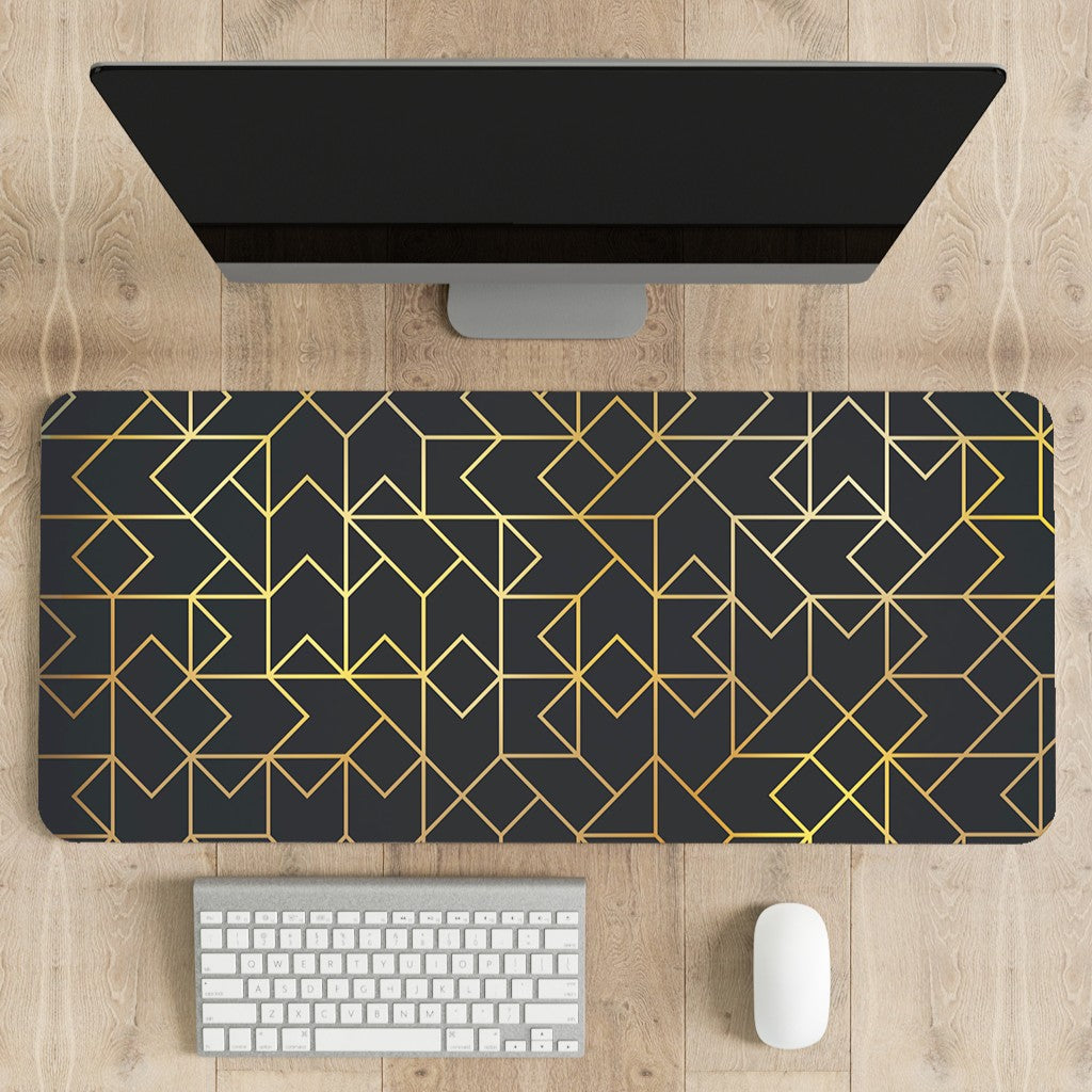 Golden Pattern Desk Mat | Desk Pad | Mouse Pad