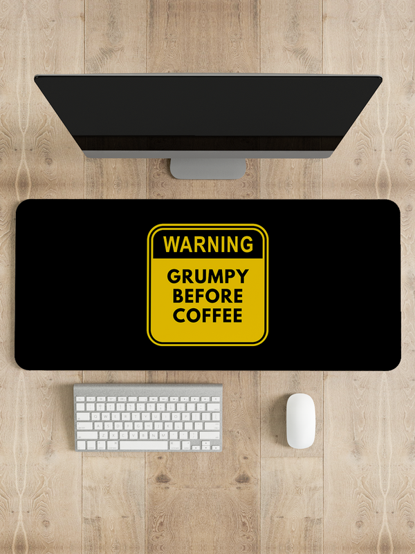 Grumpy before coffee Desk Mat | Desk Pad | Mouse Pad