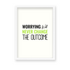 Worrying will never change the outcome Quote Wall Art