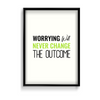 Worrying will never change the outcome Quote Wall Art