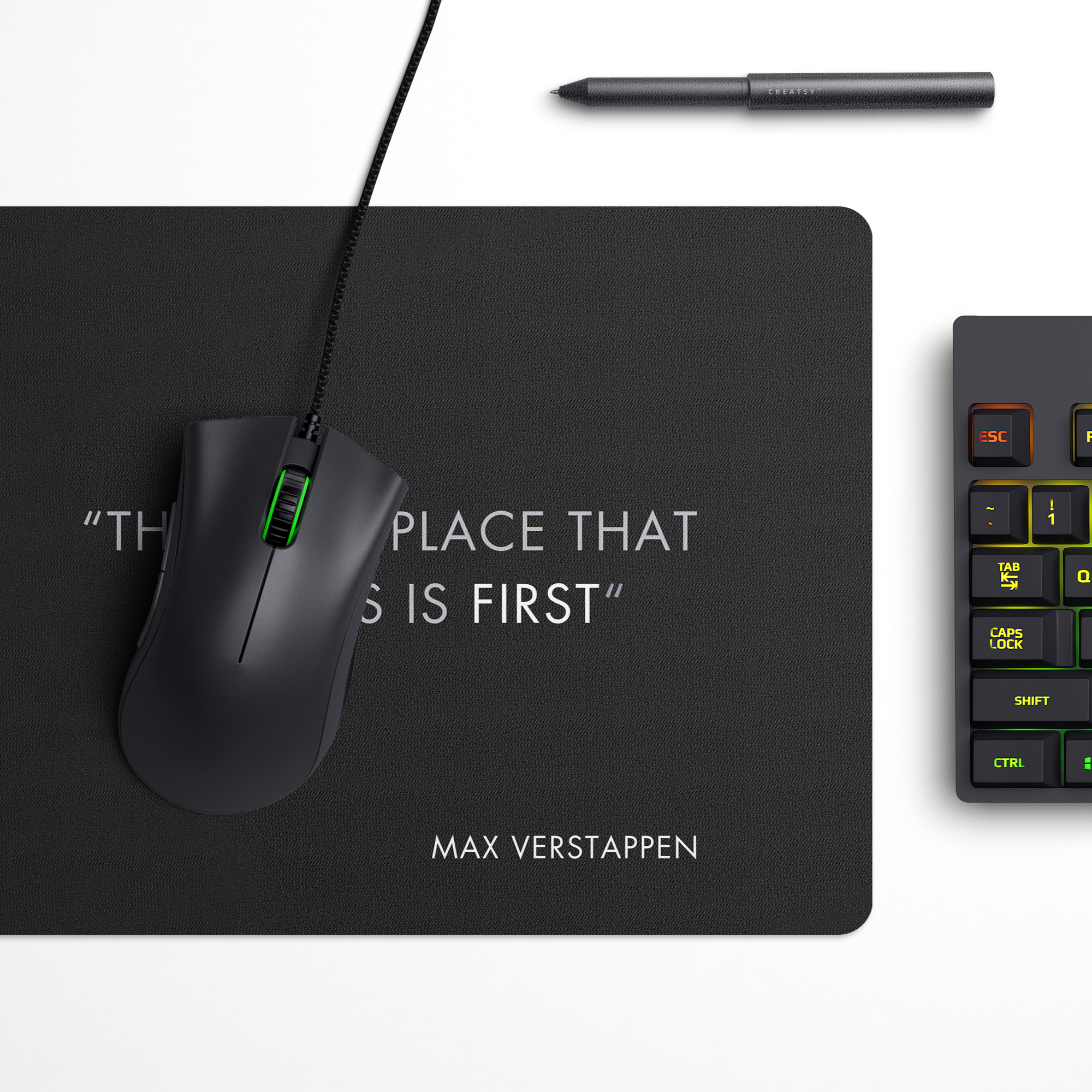 Formula 1 Max Verstappen Quote Desk Mat | Desk Pad | Mouse Pad