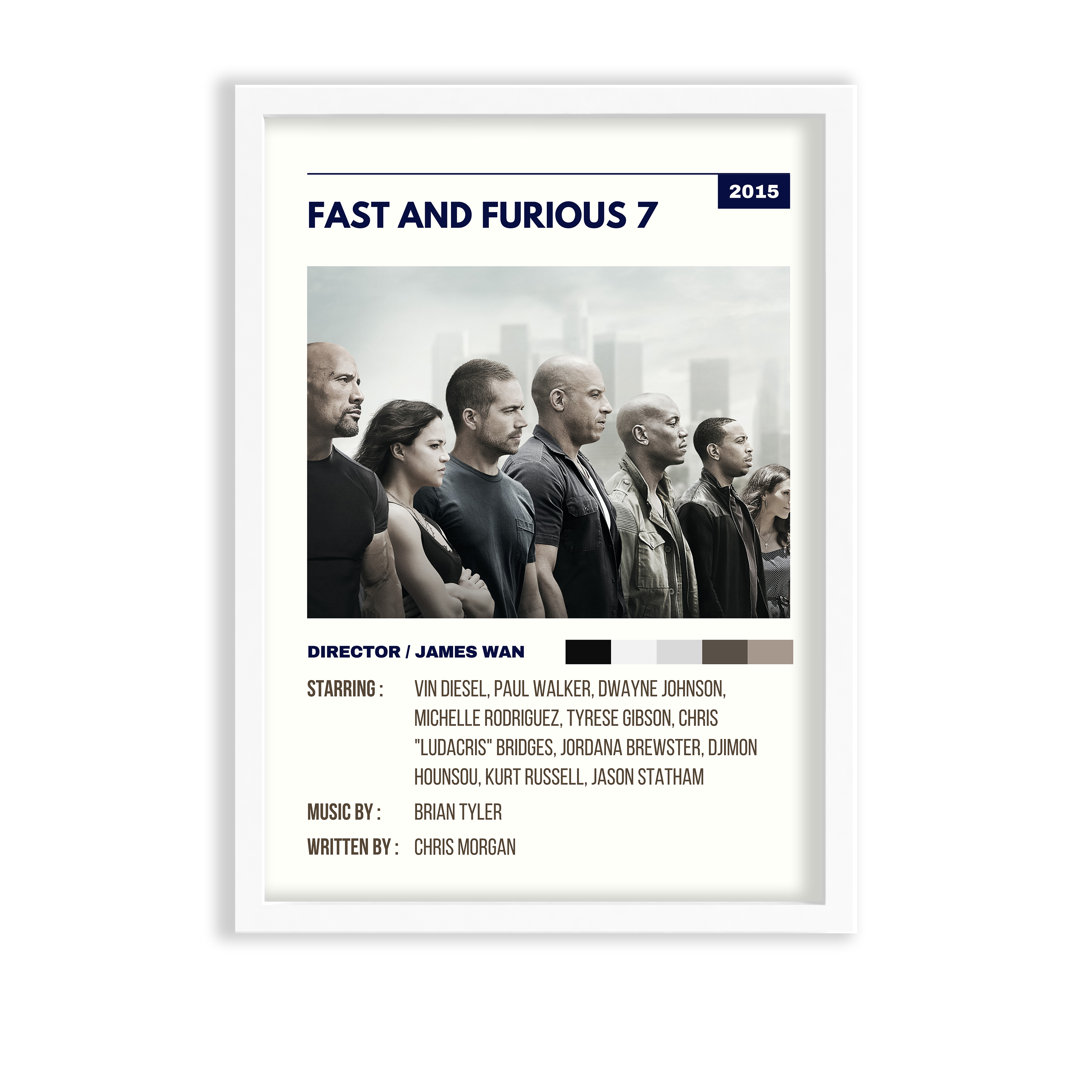 Fast & Furious 7 Retro Wall Art