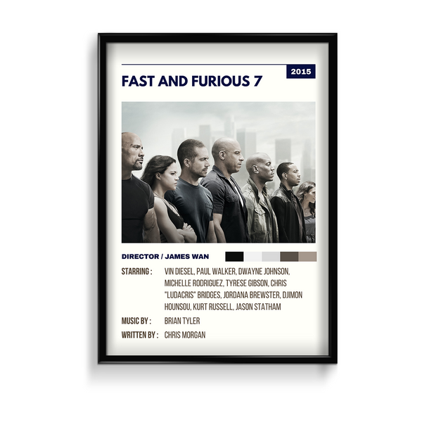 Fast & Furious 7 Retro Wall Art