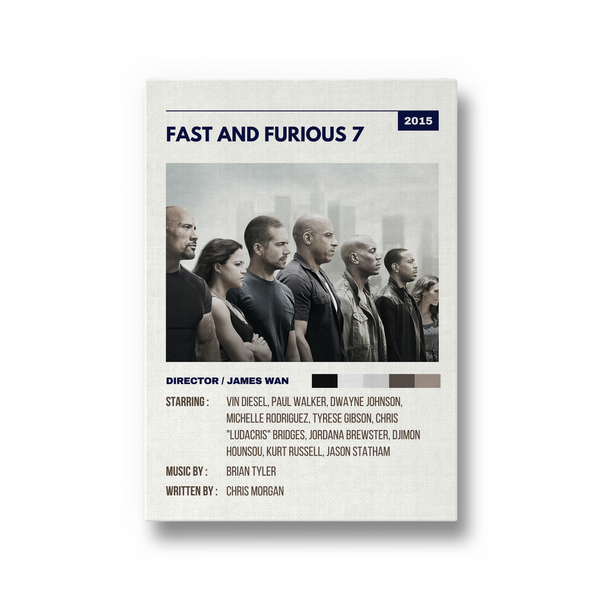 Fast & Furious 7 Retro Wall Art