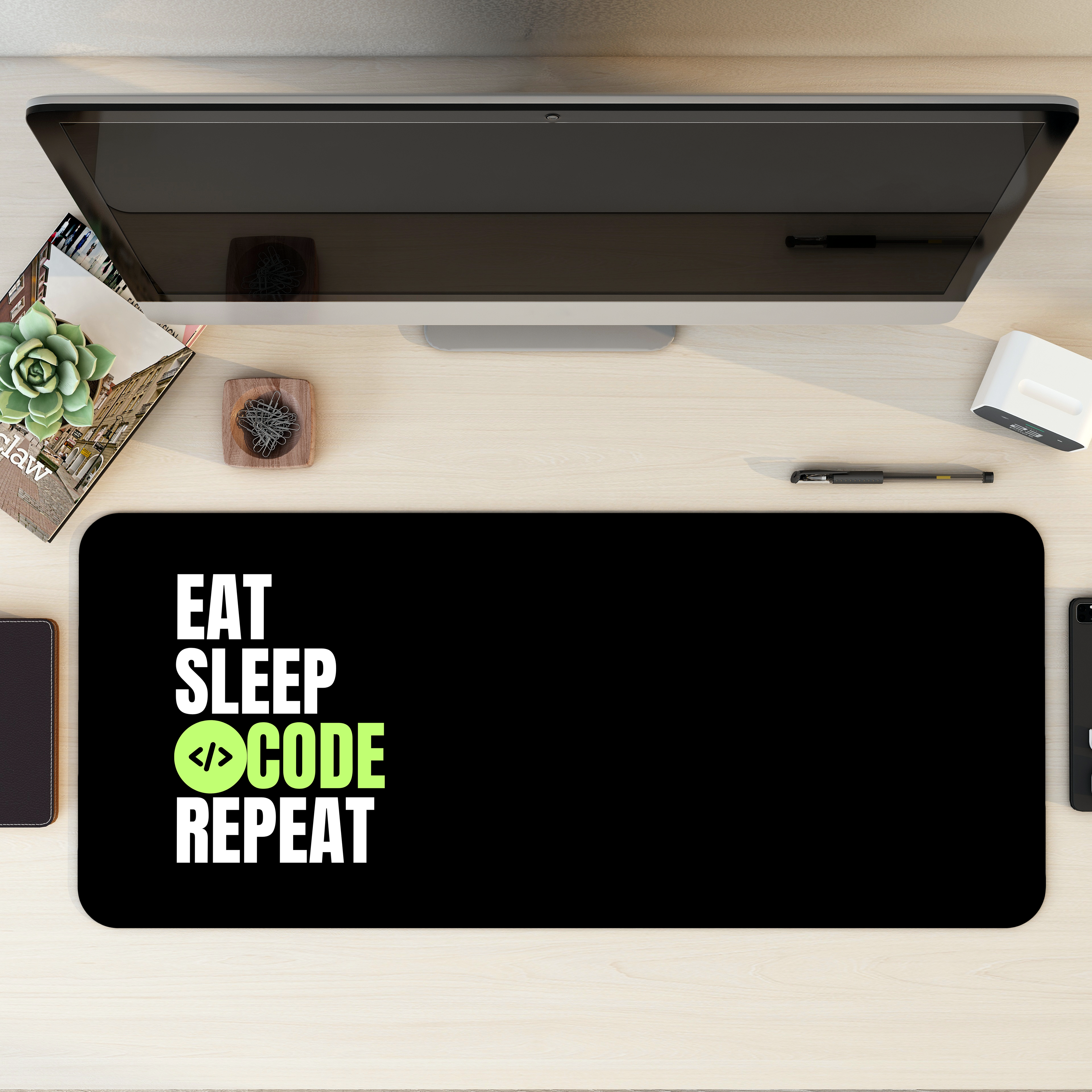 Eat Sleep Code Repeat Desk Mat | Desk Pad | Mouse Pad