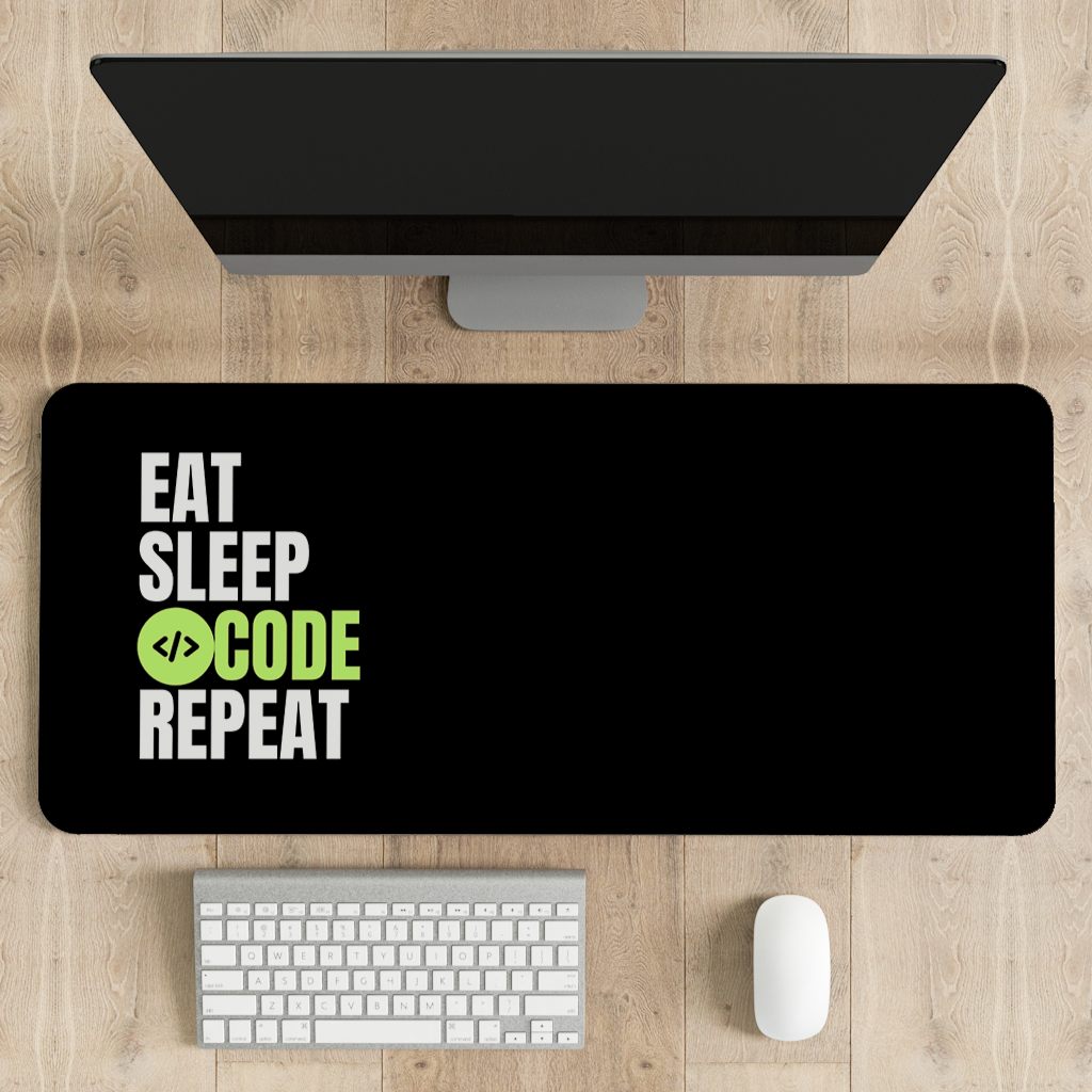 Eat Sleep Code Repeat Desk Mat | Desk Pad | Mouse Pad