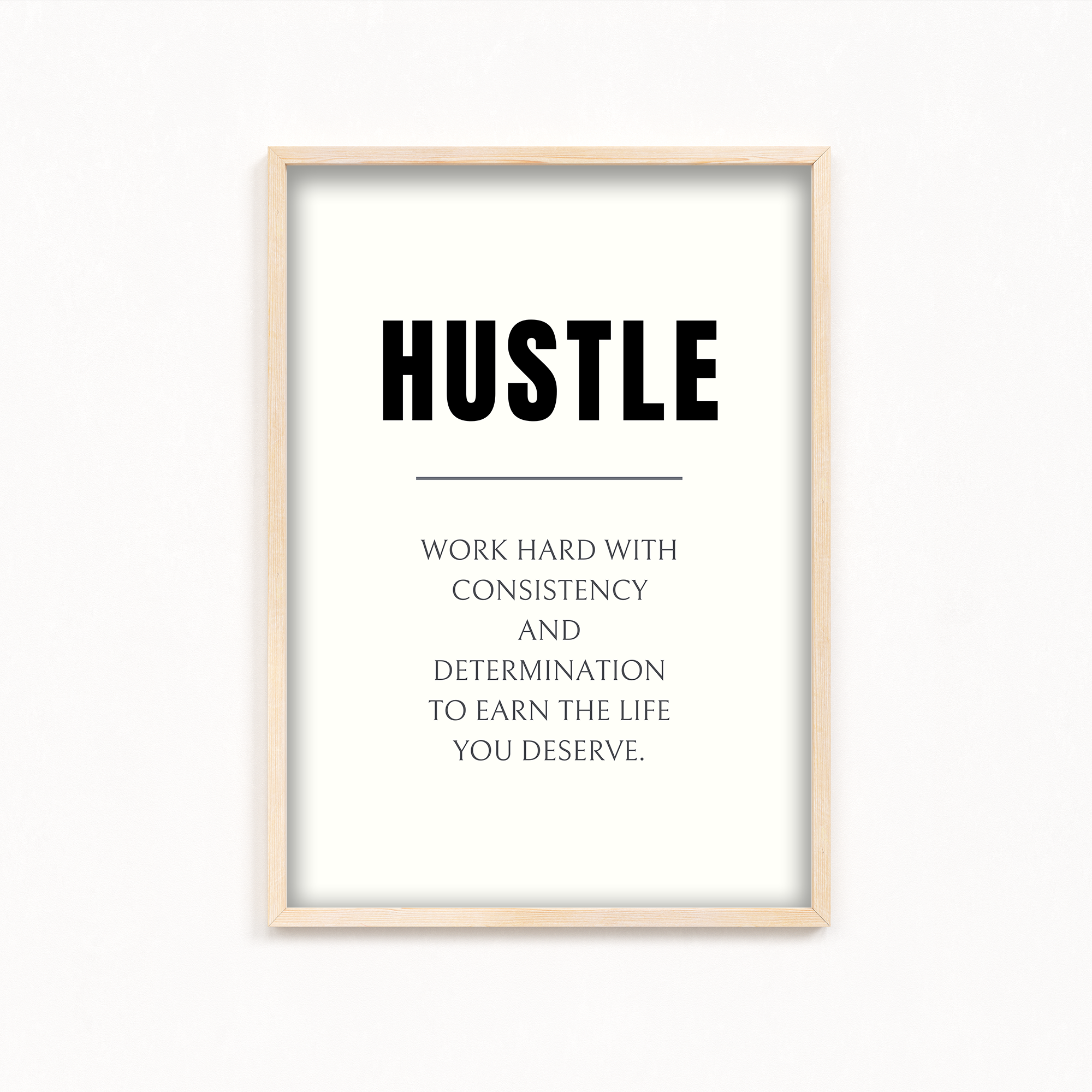 Hustle Quote Wall Art