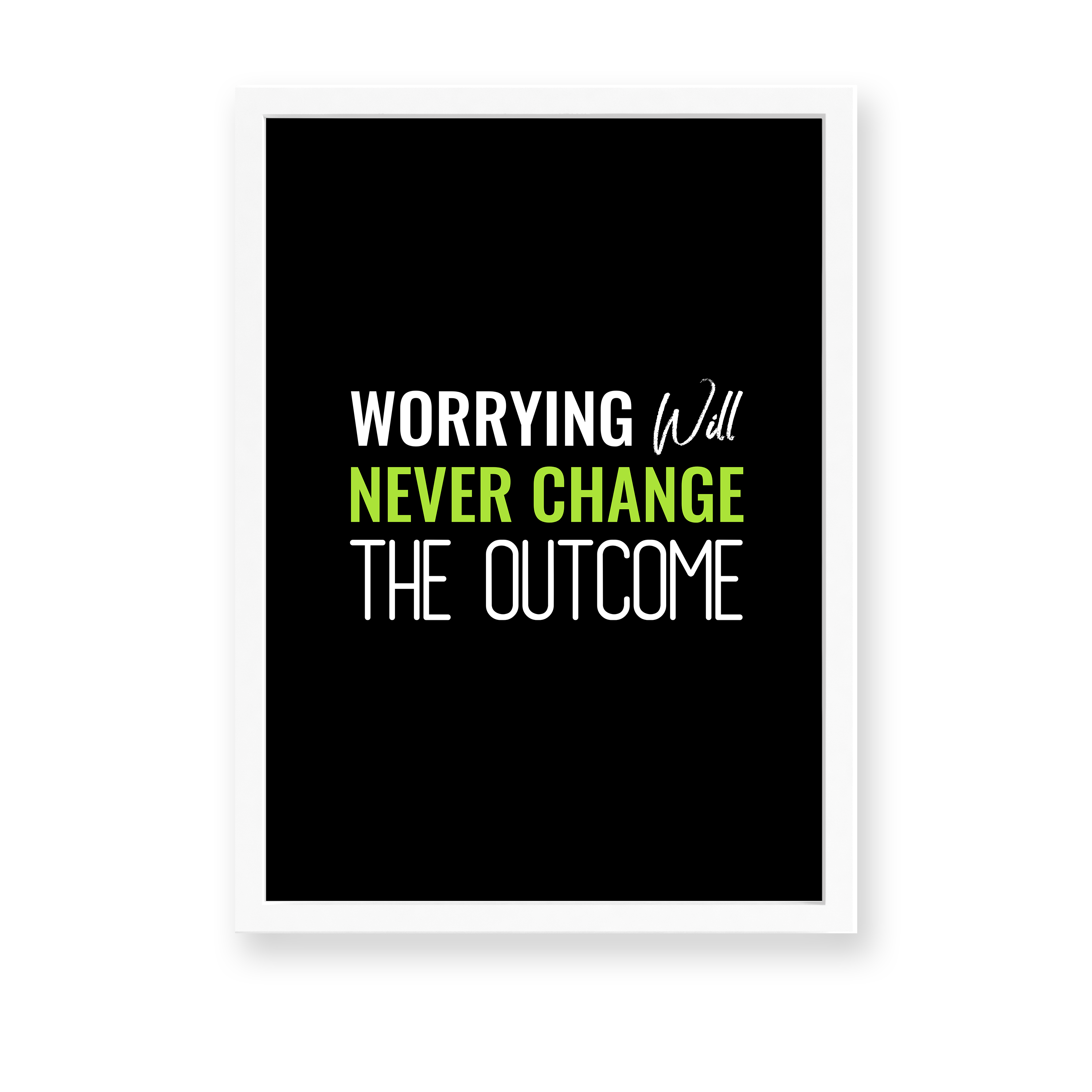 Worrying will never change the outcome Quote Wall Art