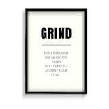 Grind Quote Wall Art