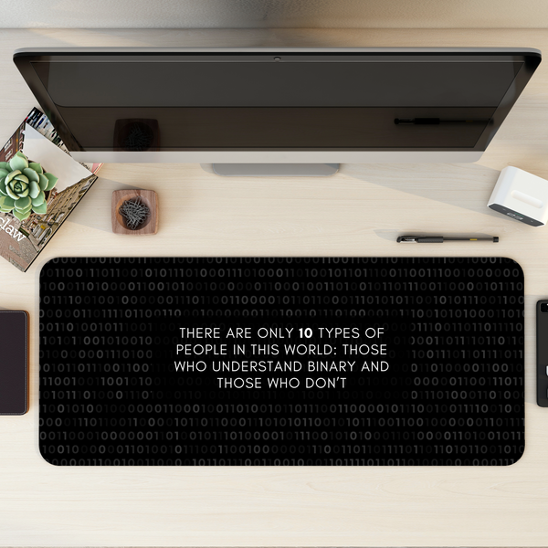 Binary Geek humor Desk Mat | Desk Pad | Mouse Pad