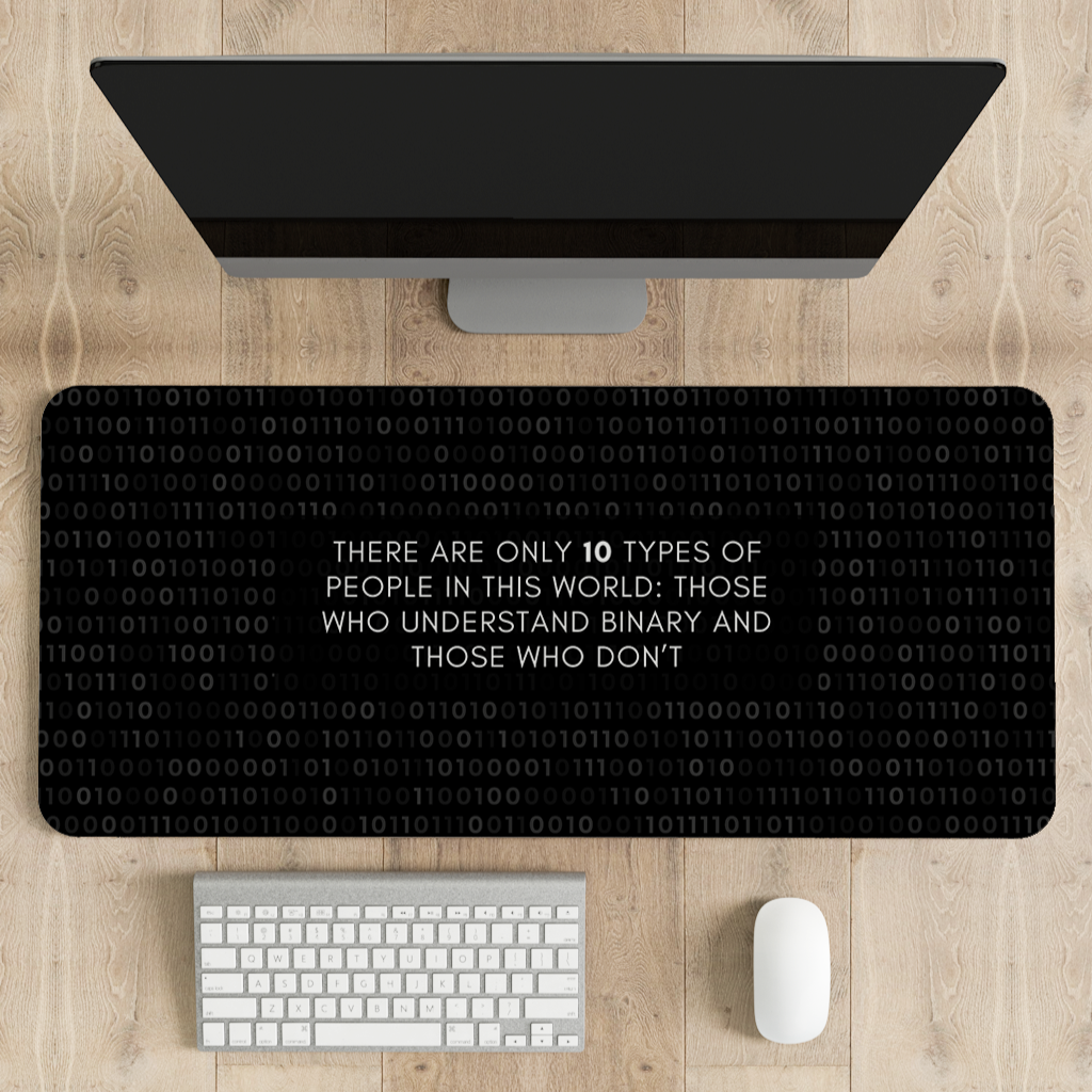 Binary Geek humor Desk Mat | Desk Pad | Mouse Pad