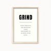 Grind Quote Wall Art
