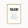 Talent Quote Wall Art