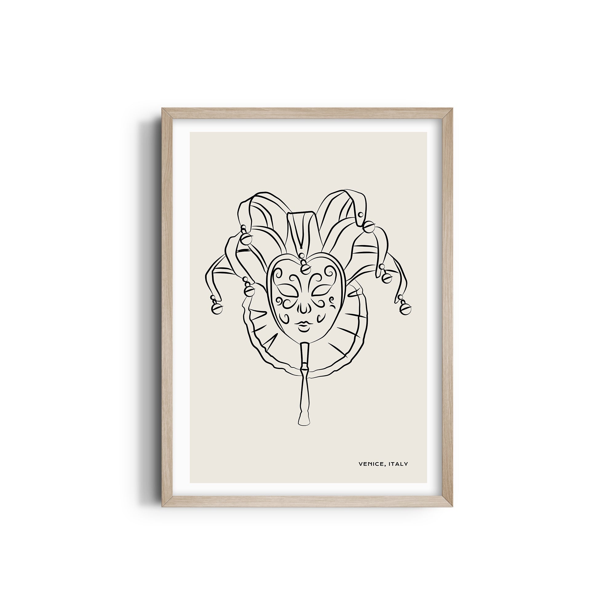 Mask Modern Line Wall Art