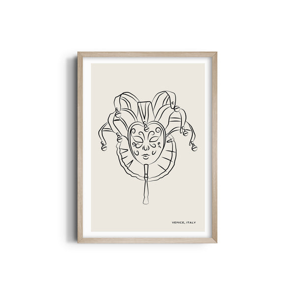 Mask Modern Line Wall Art