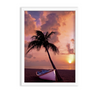 Beach View with Tree & Boat Wall Art