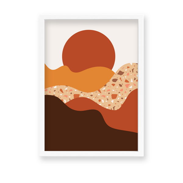The Red Sun - Minimal Landscape Modern Wall Art