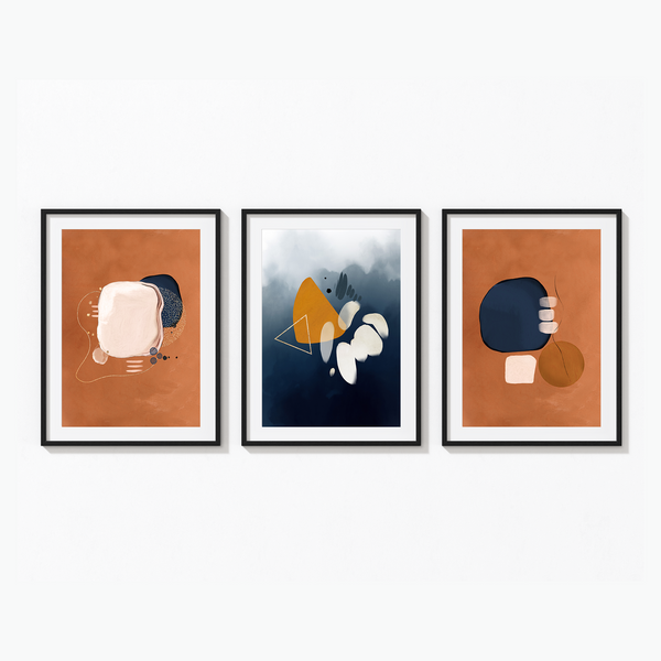 Set of 3 Abstract Modern Wall Art