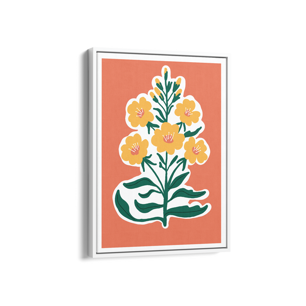 Golden Blossoms on Sunset Canvas Aesthetic Wall Art