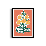 Golden Blossoms on Sunset Canvas Aesthetic Wall Art