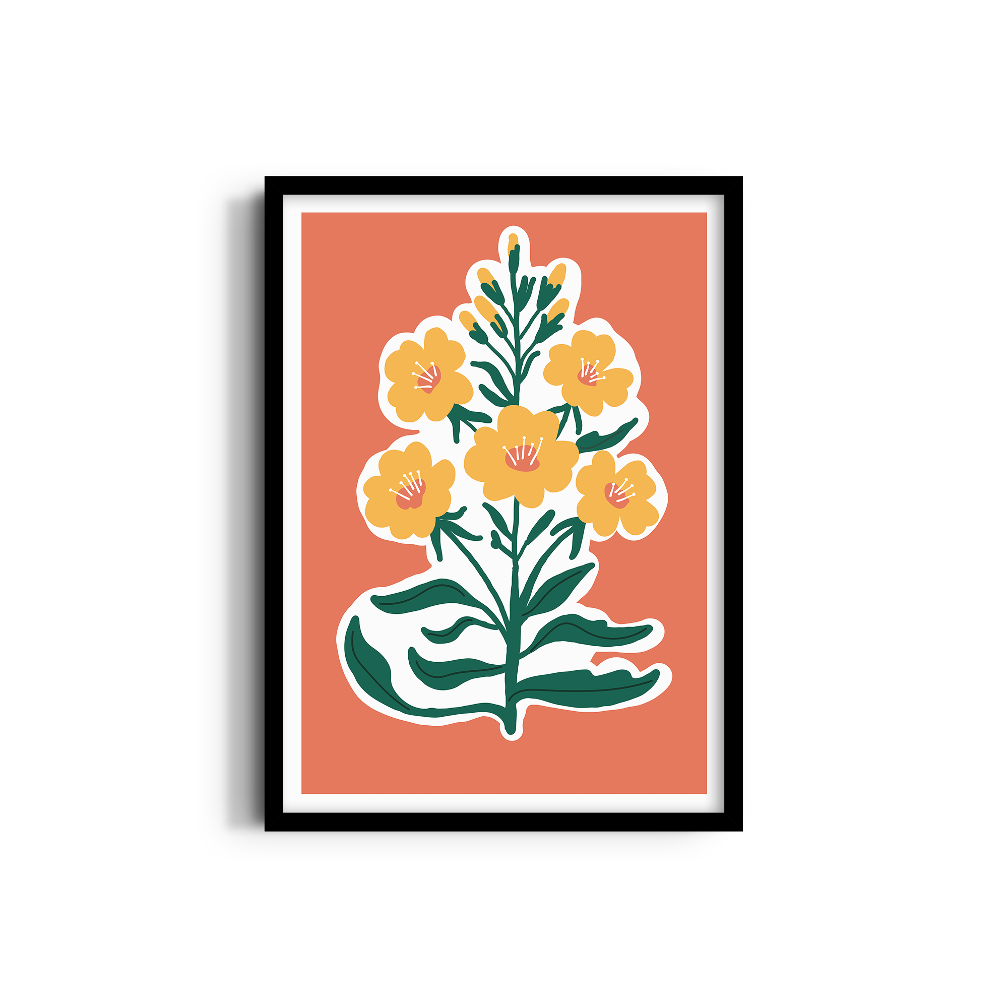 Golden Blossoms on Sunset Canvas Aesthetic Wall Art