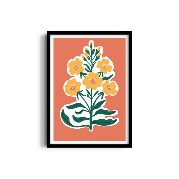 Golden Blossoms on Sunset Canvas Aesthetic Wall Art