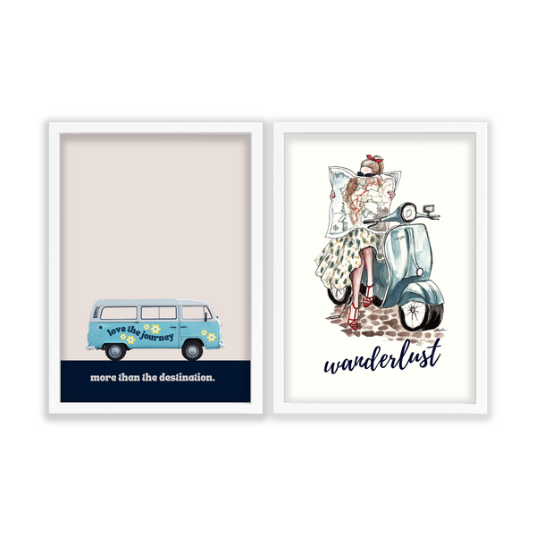Love the journey & Wanderlust Set of 2 Travel Posters