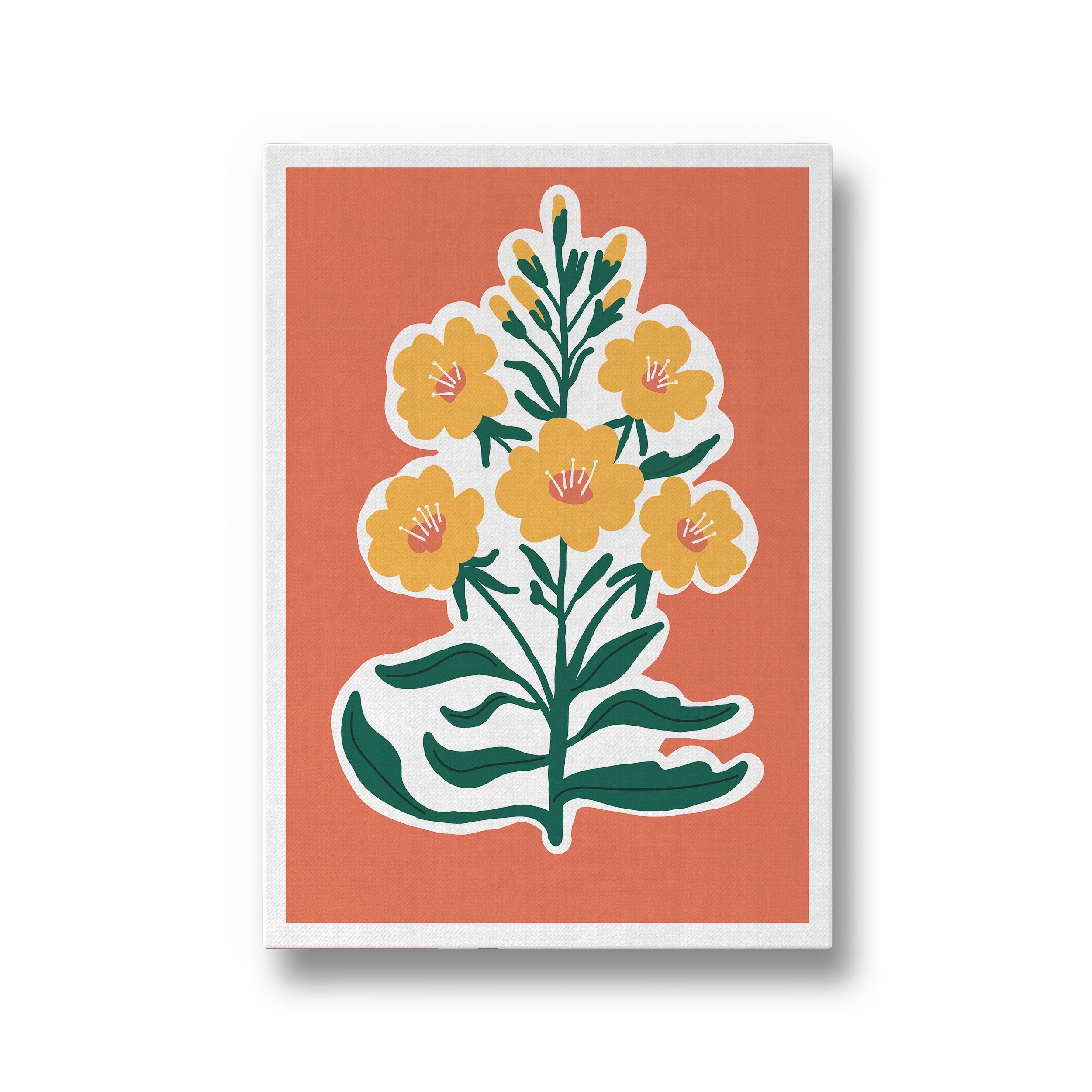 Golden Blossoms on Sunset Canvas Aesthetic Wall Art