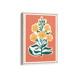 Golden Blossoms on Sunset Canvas Aesthetic Wall Art