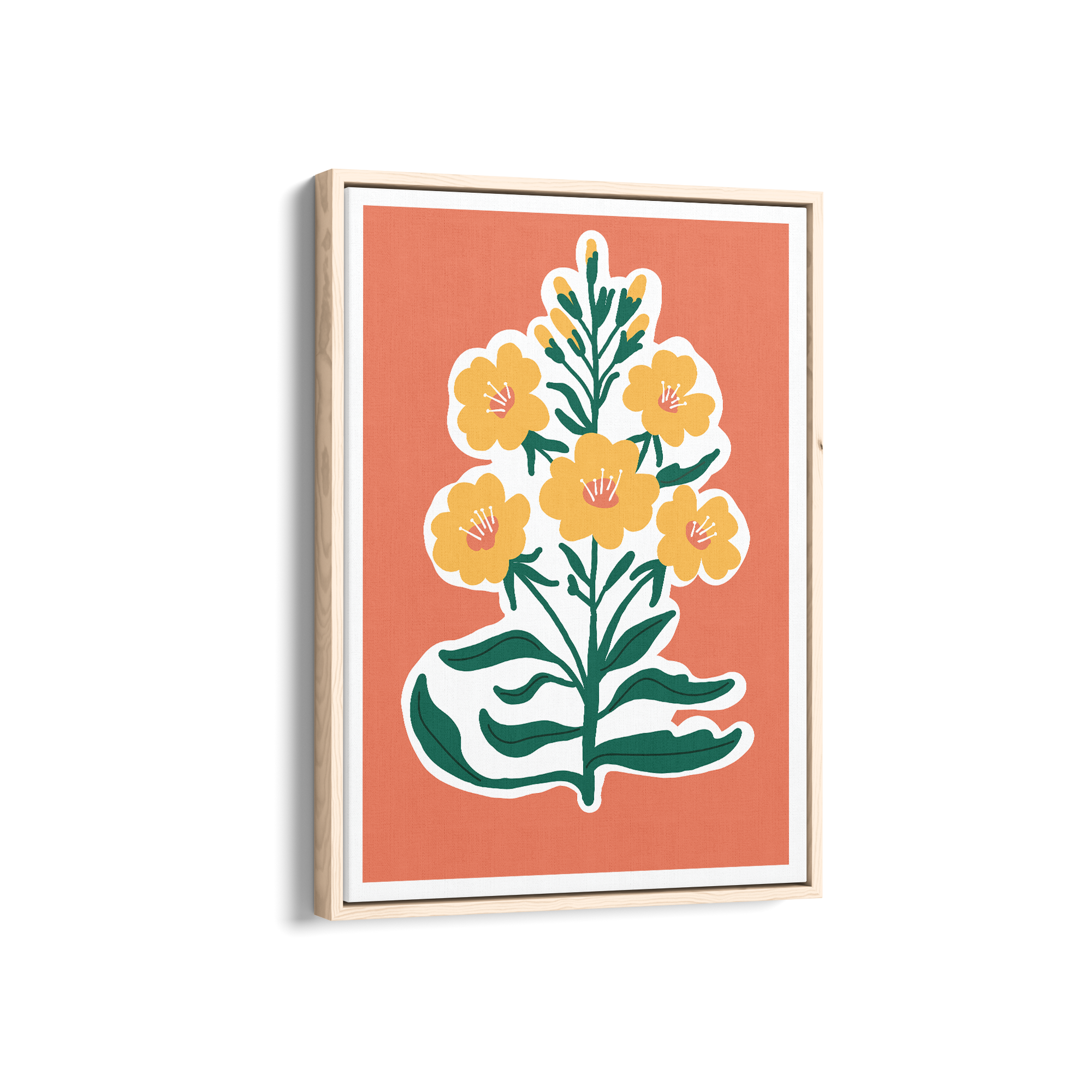Golden Blossoms on Sunset Canvas Aesthetic Wall Art